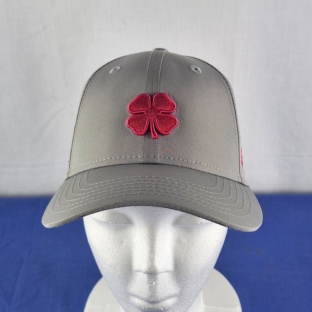 Black Clover Top Golf Live Hat Gray With Pink Embroidered Logos Bungee Strap
